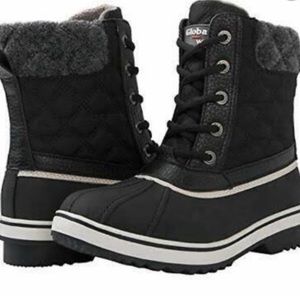 Global Win Waterproof Black White Boots Size 7